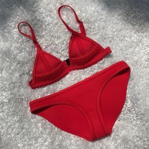 TRIANGL red crochet bikini